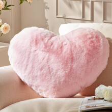 Light Pink Heart Cushion, Plush Cushion for Living Room, Sofa, Bed, Gift