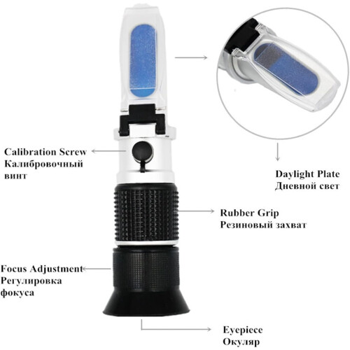 Handheld Refractometer for Copper Content 090% Brix with ATC, Used for Sugar Feeding, Efficient and. 2