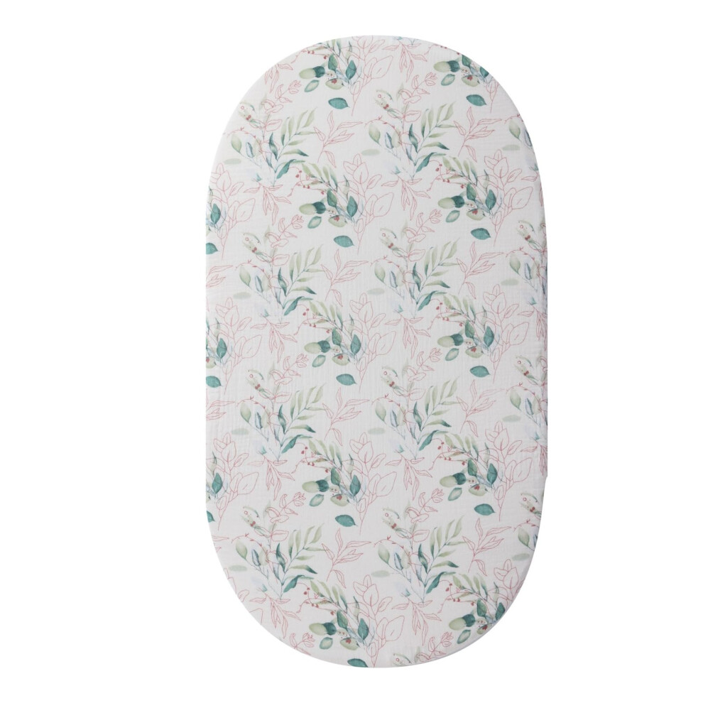 Baby bassinet fitted sheet, soft and breathable, protective cover for boys and girls, fits oval and rectangular mattresses.