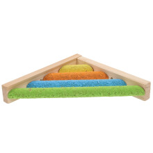 Parrot Training Stand with Colorful Bird Climbing Perch, Wooden Activity Bar for Cockatiels and Parakeets