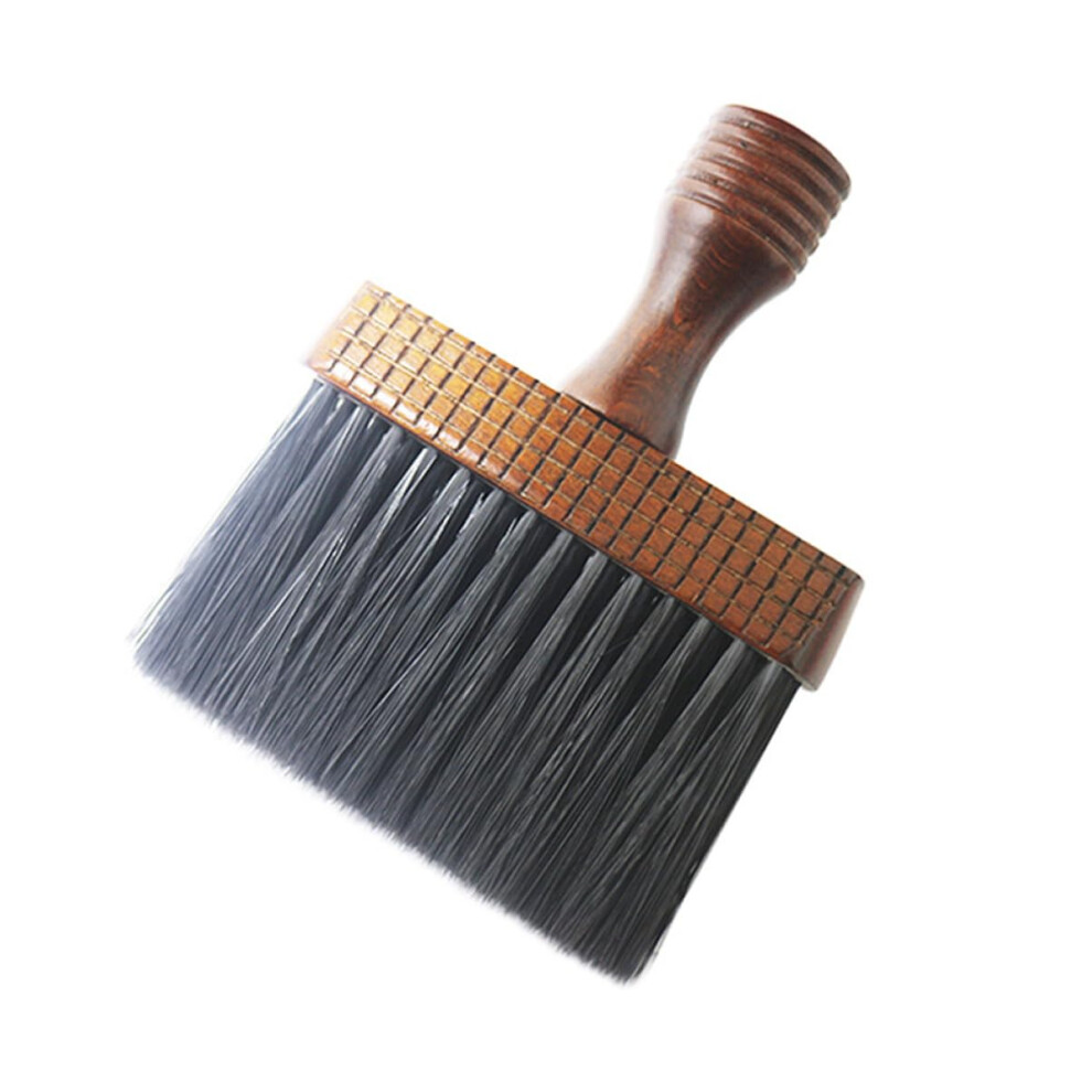 Professional Barber Neck Duster Brush with Density Bristles and Ergonomic Wooden Handle