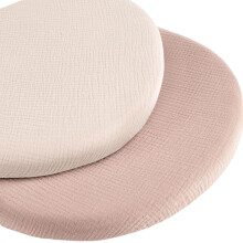 2 Pieces Cradle Bed Sheet Soft Breathable Cotton Cradle Mattress Sheet Washable Fitted Bassinet Outer Covers For Apricot and Nude Pink