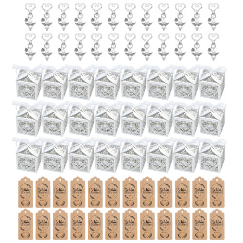 Elegante vleugelsleutelhangers cadeauset-Wit