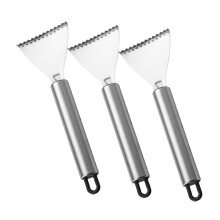 3 pieces stainless steel fish scalers, all scratch strippers, kitchen scrapers