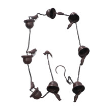 Corrente de chuva artística para decoração exterior, corrente de metal fácil de pendurar com acabamento em bronze, corrente de chuva com