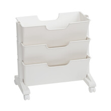 Étagère de rangement mobile multifonctionnelle avec roulettes universelles et mécanisme de verrouillage, pouvant contenir environ 36 livres pour