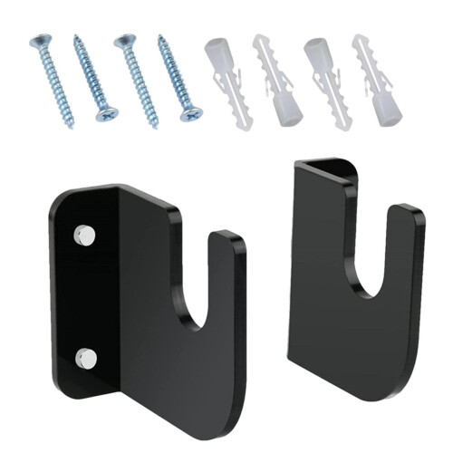 Longboard Wall Mount, Acrylic Wall Hanger, 2 Pieces, Black