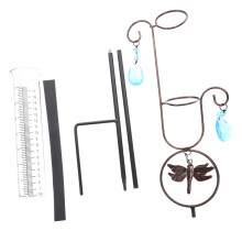 Decorative Dragonfly Outdoor Rain Gauge with Durable Spiral Design for Accurate Garden Lawn Measurement