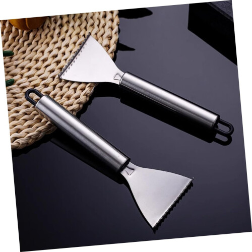 3 pieces stainless steel fish scaler scraper  fish scale brush rust steel silver 2
