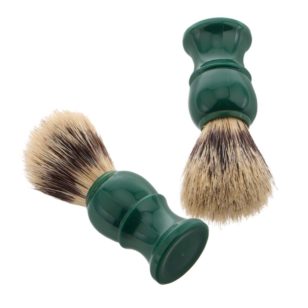 2pcs Soft Bristle Beard Grooming Brush for Men Shaving Brush for Home Travel and Salon Use