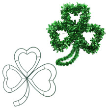 2Pcs White Metal Shamrock Wreath Frame DIY Craft Hoops for Decoration