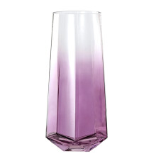 Glass Vase, Crystal Clear Translucent, 25 cm , Heavy Glass, Decorative Vase (Purple)