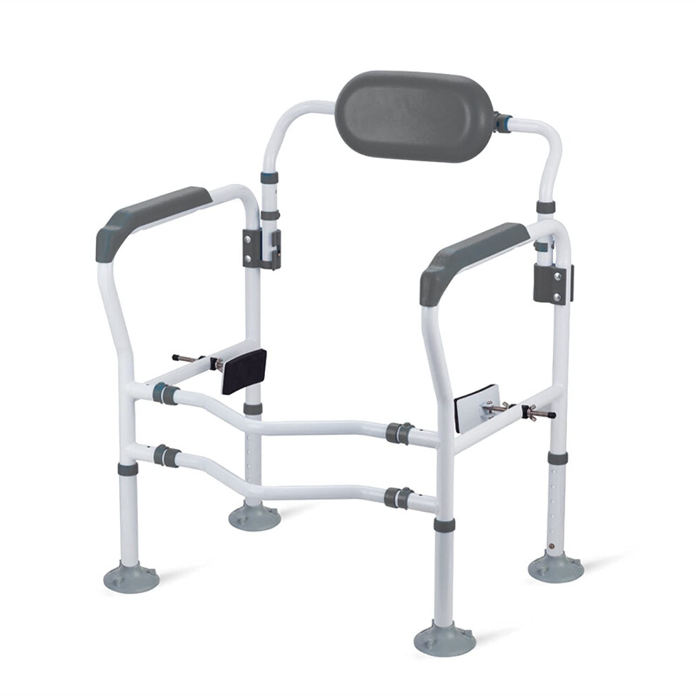 Gray Bathroom Safety Grab Bar Folding Handrail With Adjustable Toilet Frame For Elderly Disabled Pregnant Â