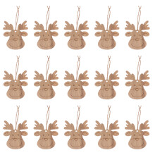 20Stk Naturholz Rentier-Dekorationen Zum Selbstgestalten Beige