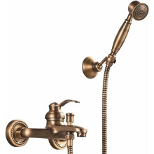 Design intemporel, robinet de baignoire en laiton avec douchette, matériaux de haute qualité et débit d'eau réglable pour salles de bains