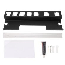 Support mural pour outils de coiffure en alliage d'aluminium, conception durable et étanche, trous de taille précise pour une fixation sûre, patin