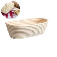 Cestos de rattan natural para fermentação de massa, superfície lisa antiaderente, 25x15x8cm, kit para fazer pão artesanal, melhora a maciez e a