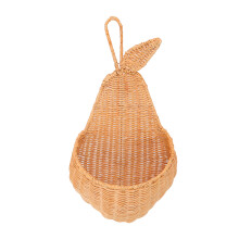 Paniers de rangement muraux tissés portables en forme de fruits pour la salle de bain et les cosmétiques, faciles à nettoyer, en rotin, pour la