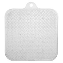 Tappetino quadrato per box doccia, ideale per palestra domestica, antiscivolo con ventose e fori di drenaggio per il bagno, trasparente (9,5 x 9,5 cm)