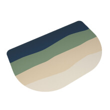Köksmatta, halkfri badrumsmatta med abstrakt design för kökshandfat, fläckavvisande dekorativ matta maskintvättbar matta (diameter)