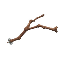 Parrot Perch Natural Wood Bird Cage Stand with Paw Grinding Fork for Parakeets Cockatiels