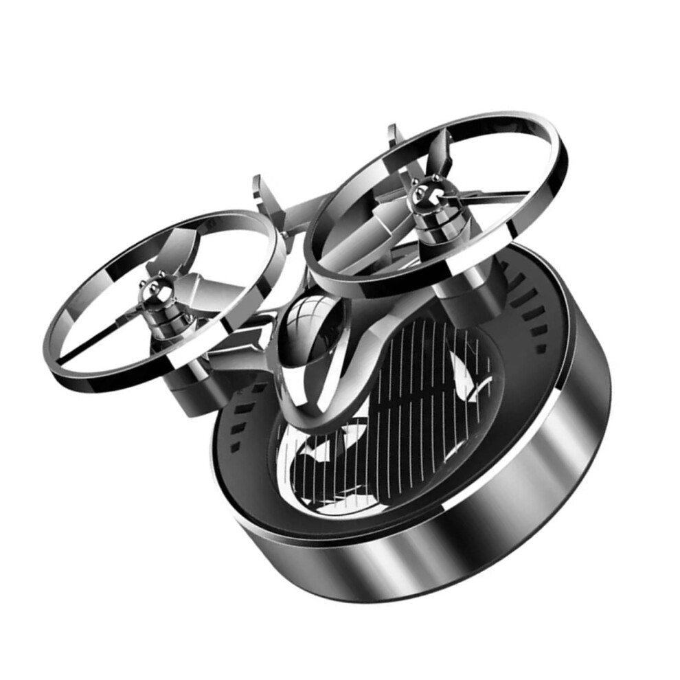 Solar Powered Rotating Car Air Freshener With Metal Airplane Design And Longlasting Scent Silver 9119770624017