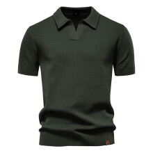 (PSD8025-green, EUR XXL 95-105kg) Men's Clothing  Classic  Men's Summer Breathable Polo Shirt Short Sleeve Solid Color Casual Polo Shirts for Men