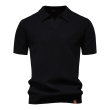 (PSD8025-black, EUR XXL 95-105kg) Men's Clothing  Classic  Men's Summer Breathable Polo Shirt Short Sleeve Solid Color Casual Polo Shirts for Men