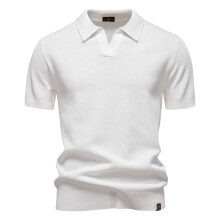 (PSD8025-white, EUR XXL 95-105kg) Men's Clothing  Classic  Men's Summer Breathable Polo Shirt Short Sleeve Solid Color Casual Polo Shirts for Men