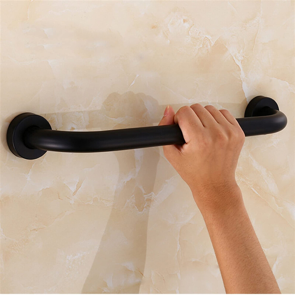 Black Matte Bathroom Grab Bar 40Cm With Safety Antislip Grip For Shower And Bathtub