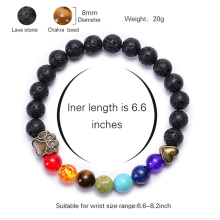 Bracelet Chakra avec 7 pierres de guérison Reiki, diffuseur d'huiles essentielles, anti-stress, favorise la méditation, cadeau idéal pour la