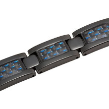 Bracelet homme haut de gamme en fibre de carbone et titane, taille ajustable, aimants 3000 Gauss inclus, cadeau élégant, 21,6 cm de long sur 1,2 cm
