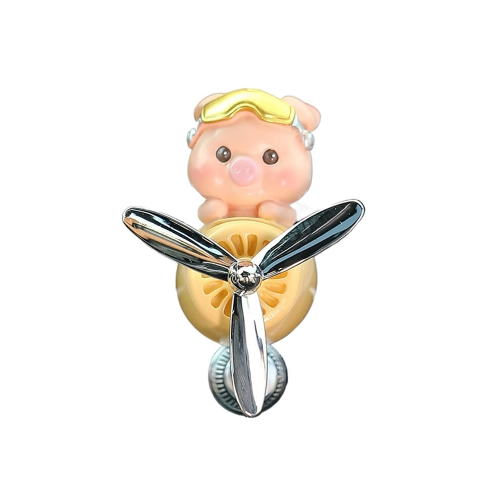 Cute Pig Car Air Freshener Vent Clip With Rotating Propeller For Even Fragrance Diffusion 9426802768688