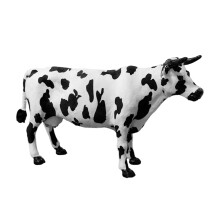 Vaca Holstein de brinquedo, figura de animal de fazenda, brinquedo educativo para crianças com detalhes realistas e crina de couro macia, que