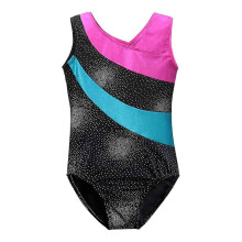 Justaucorps de gymnastique pour filles, doublure intégrale avec protection avant et finition brillante, tenues de danse à manches longues pour