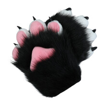 Pfotenhandschuhe für Tierliebhaber, Cosplay-Set mit flauschigen Krallenhandschuhen im Werwolf-Kostümdesign, warme, fingerlose Winterhandschuhe aus