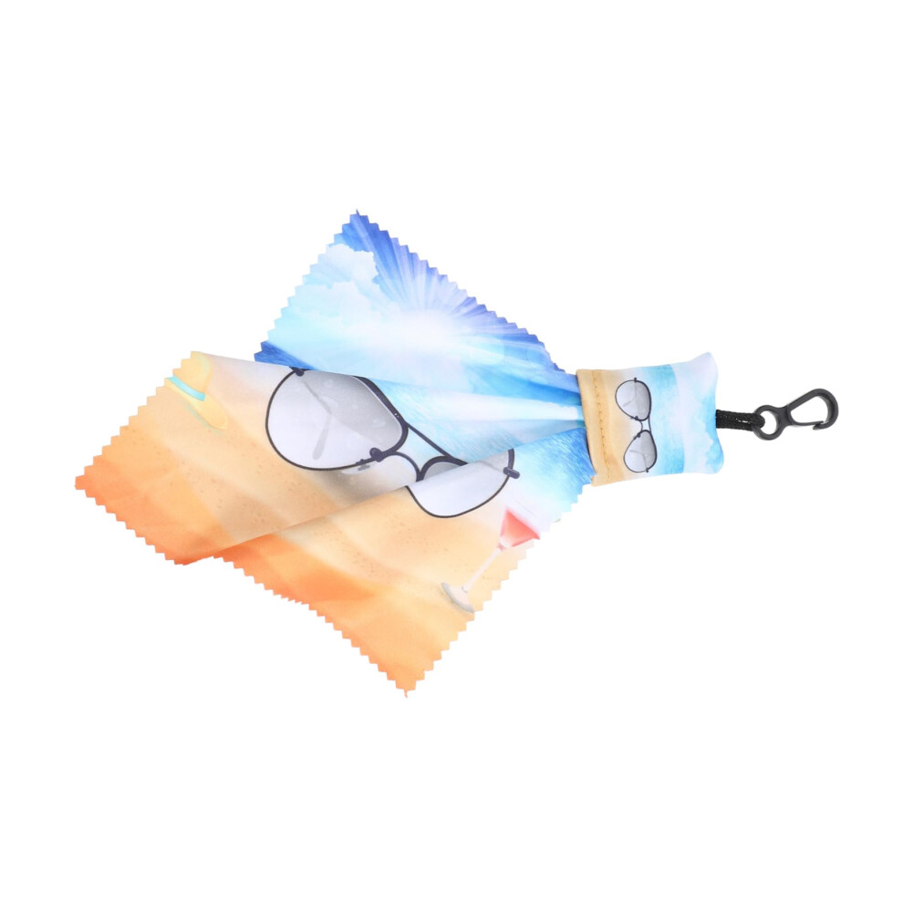 Eyeglass Cleaning Cloth Keychain Strap Reusable Microfiber Lens Cleaner for Glasses and Screens