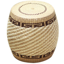 Woven Ottoman Rustic Country Style Handmade Rattan Footstool Japanese Tatami Stool 28x28x28cm