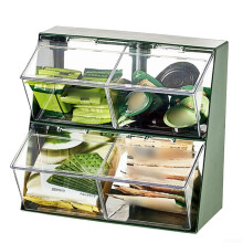 Elegant twotier tea bag holder, effortlessly organize your favorite beverages on your desk (antique green)