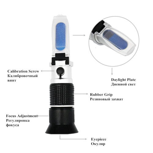 Handheld Refractometer for Copper Content 090% Brix with ATC, Used for Sugar Feed 2
