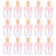 Pack of 15 Mini Ice Shape Lip Gloss Tubes Refillable for Lipstick Lip Balm