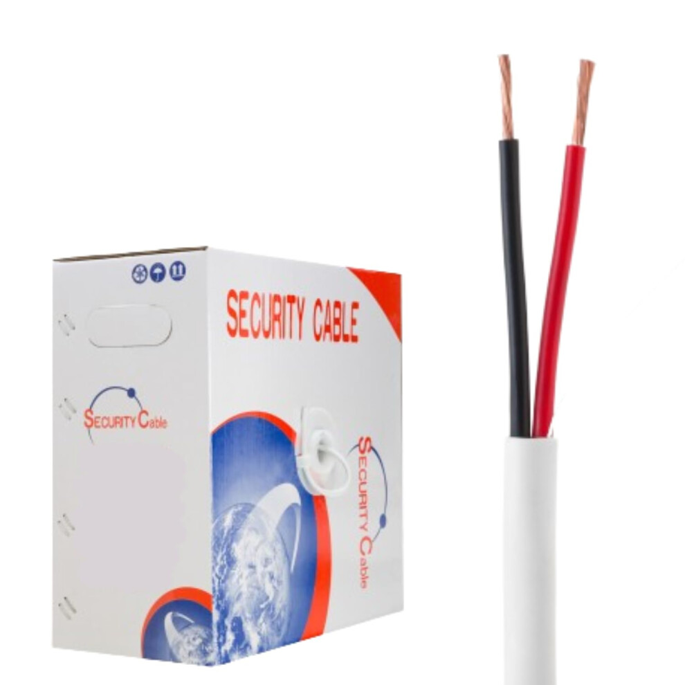 Alarm Security Cable 22Awg 2 Conductor 500Ft White Stranded Unshielded Fire Alarm Wire For Low Voltage Systems 9119770626622