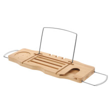 Adjustable Bathtub Tray with Expandable Design for Snacks Books Devices Spa Bath Relaxation