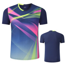 (1834 Navy 1 Shirt, Kid XS) 2026 Men Women Tennis T-Shirt, Gradient Color Quick Dry Tennis T Shirts, Girl Badminton Table tennis Clothes