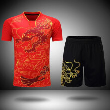 (Red  1 SET, Child Or Women M) NEW Sports CHINA Dragon Table Tennis Jerseys Shorts Men Women Child Kids Ping Pong Jersey Table Tennis Shirt Sets Sport