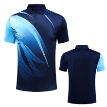 (2443 Navy 1 Shirt, Asian Size 2XL) New Tennis T-Shirts Men Women Girls Badminton Clothes Children Table Tennis Soccer Uniforms Jerseys Gym Sportwear