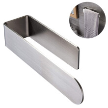 Porte-serviettes mural de luxe, style moderne et luxueux avec un design incurvé et lisse, acier inoxydable auto-adhésif pour une installation