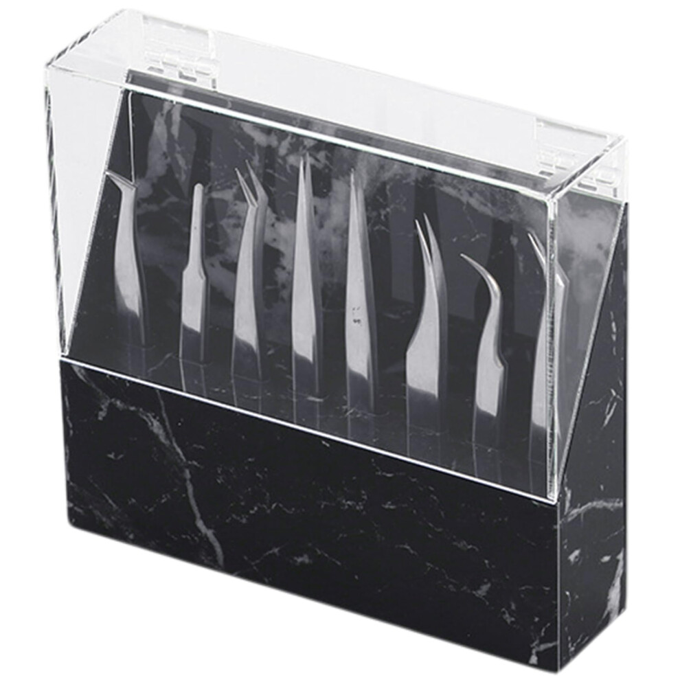 Lash Tweezer Holder Acrylic Stand with 8 Slots DustProof Organizer for Eyelash Extensions