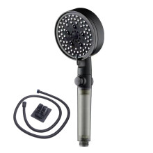 Pommeau de douche filtrant l'eau dure, puissant et portable à 4 jets avec bouton pause, haute pression et économie d'eau