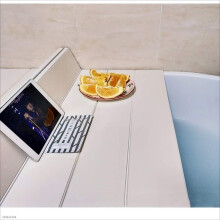 Expandable Bathtub Tray and Dustproof Cover, Thermal Insulation Bath Caddy for Standard Tubs 128x70cm
